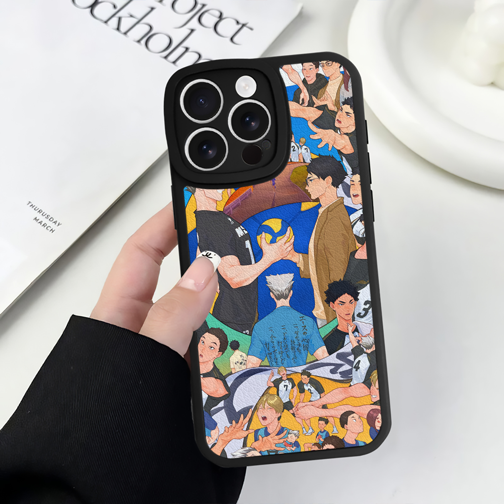 （画像用） ハイキュー!! Haikyu!! 【iPhone 16シリーズ対応】シリコンスマホケース（レザー調） 材質：シリコン